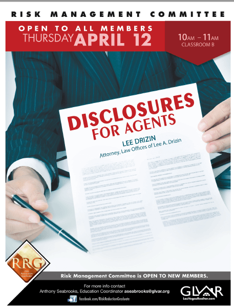 GLVAR Presentation - Disclosures for Agents - Thursday April 12
