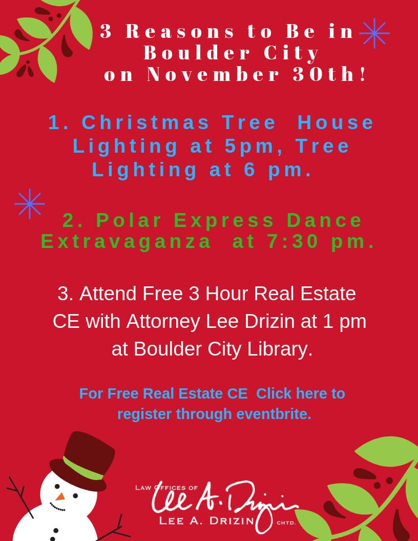 Free 3 Hour Real Estate CE - This Friday in Boulder City!