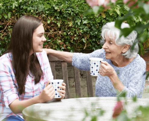 Family support moment involving guardianship of an elderly parent