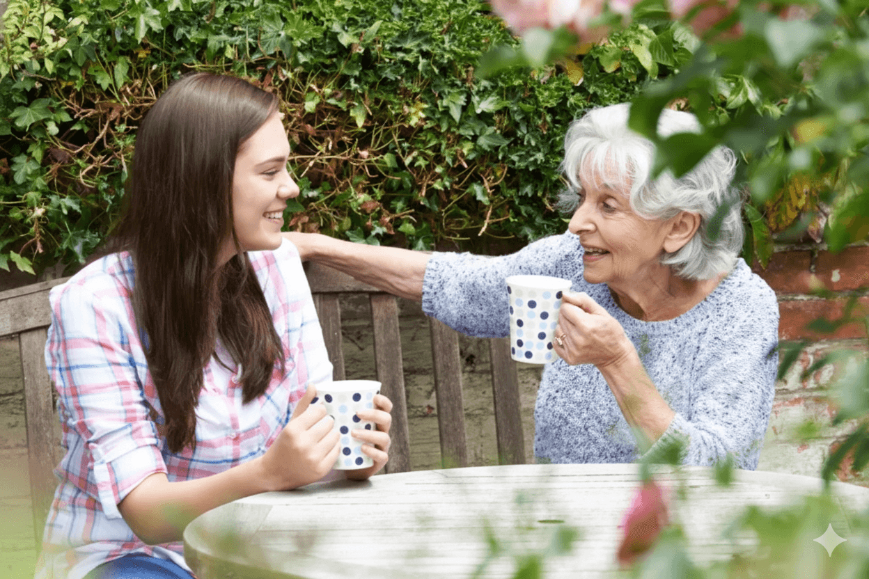 Family support moment involving guardianship of an elderly parent